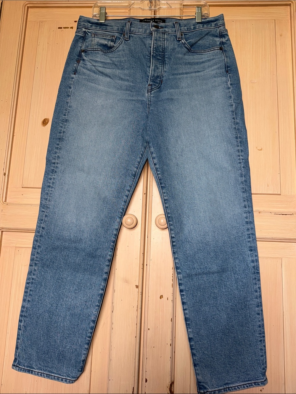 Veronica Beard Mid Wash High-Rise Straight Jeans